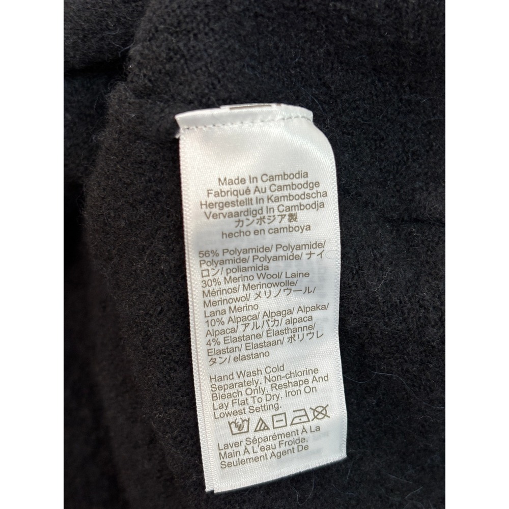 J. Crew Cardigan Sweater Medium Black Button Front Alpaca Wool Knit Sweater - Picture 11 of 11